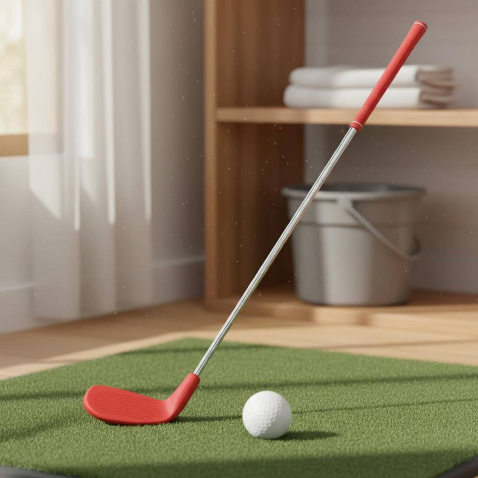 Golf Equipment For Beginners - عصا تدريب الجولف برأس بلاستيكي، معدات